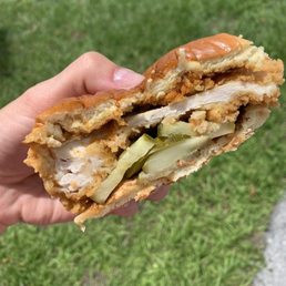 Spicy Chicken Sandwich with extra pickles Spicy Chicken Sandwich with extra pickles