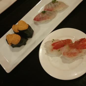 Kihon - Uni, black sea bream, and sweet shrimp. Rice was too dense and chewy! The markings of a novice chef! - Japanese Near Me - Long Beach, California Kihon - Uni, black sea bream, and sweet shrimp. Rice was too dense and chewy! The markings of a novice chef! - Japanese Near Me - Long Beach, California