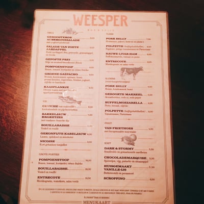 Menu photo 2 Weesper Bar & Spijs Amsterdam, NH