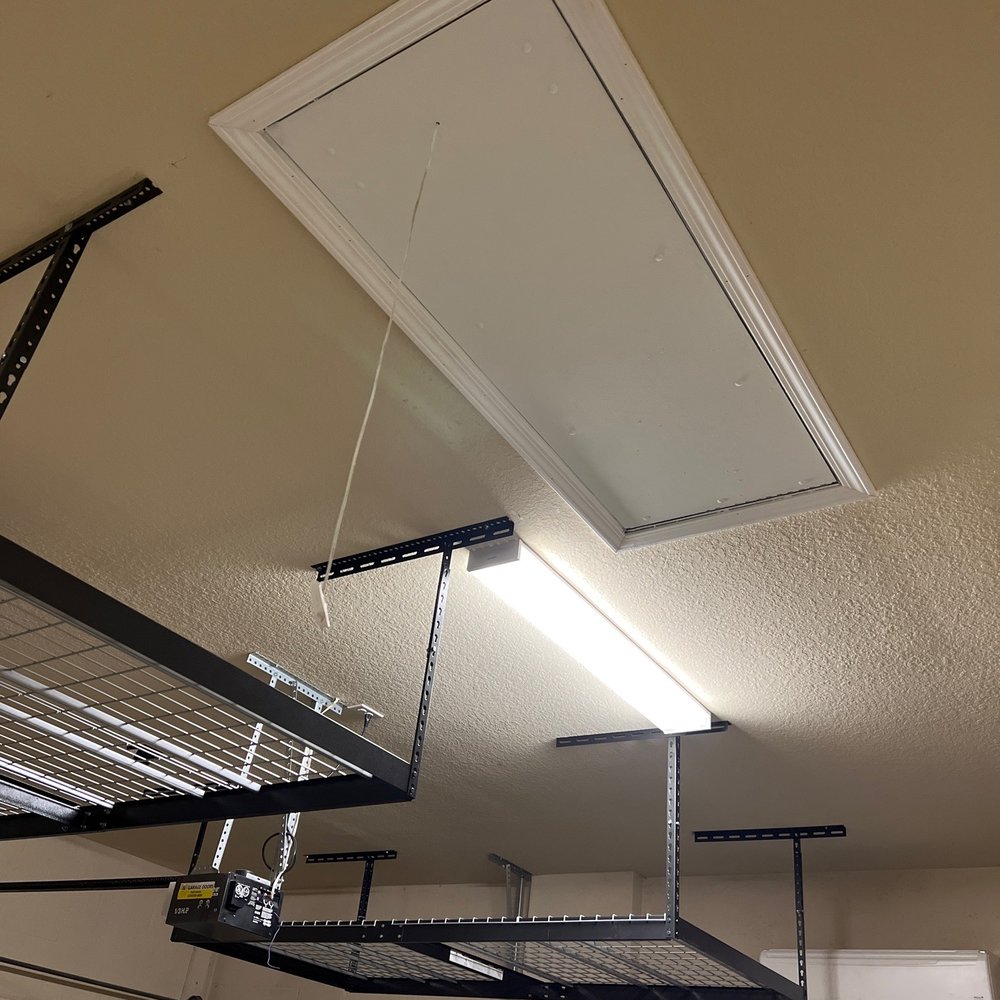 Reliable Home Services - Attic ladder & overhead storage racks. - Handyman Near Me Reliable Home Services - Attic ladder & overhead storage racks. - Handyman Near Me