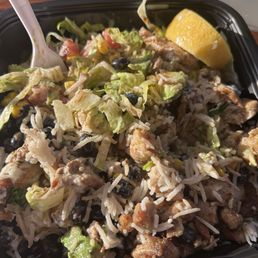 Chicken bowl. (Sorry I mixed up before I took the pic, initial presentation was beautiful). Chicken bowl. (Sorry I mixed up before I took the pic, initial presentation was beautiful).