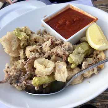 Anchor Down Dockside - Calamari with hot peppers delicious - Seafood Near Me - Seaford, New York