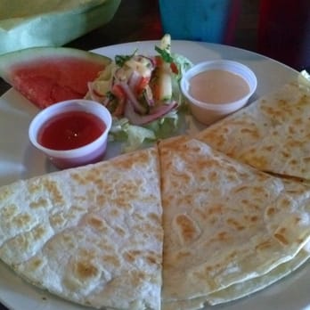El Quetzal - One of their daily specials, shrimp quesadilla for $9.99. Pretty sizeable portion, but basic; just shrimp and cheese inside. - Mexican Near Me - Seattle, Washington