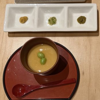 Sumibiyakitori Kidori - Chawanmushi and top = selection of condiments - Japanese Near Me - Arcadia, California Sumibiyakitori Kidori - Chawanmushi and top = selection of condiments - Japanese Near Me - Arcadia, California