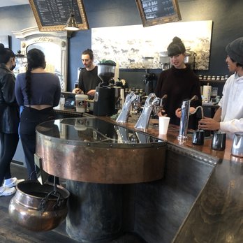 Durango Coffee Company - Sweet setup with the coffee roaster near the registers - Coffee & Tea Near Me - Durango, Colorado