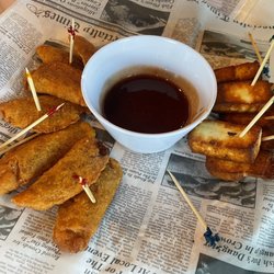 Bella Vista Bar & Grill - Fried cheese and alcapurrias with guava dip.