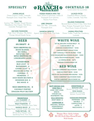 Menu photo 4 Hana Ranch Restaurant Hana, HI Menu photo 4 Hana Ranch Restaurant Hana, HI