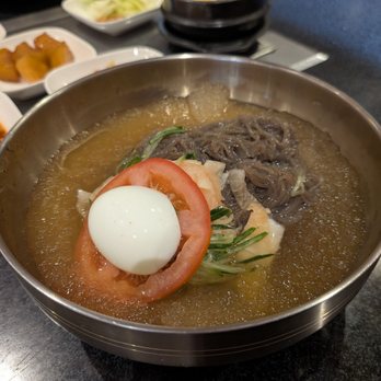 Arirang BBQ - 물냉면 (moolneg muyn) Korean cold noodles dish! - Korean Near Me - Niles, Illinois Arirang BBQ - 물냉면 (moolneg muyn) Korean cold noodles dish! - Korean Near Me - Niles, Illinois