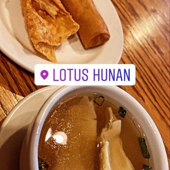 Lotus Hunan - Wonton Soup Vegetarian Egg Roll Fried Wontons - Chinese Near Me - Austin, Texas