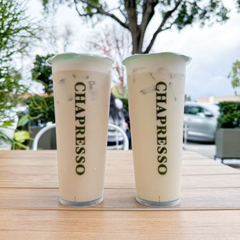 Chapresso - Iron Goddess Oolong Milk Tea & Phoenix Oolong Milk Tea (both large and 50% sweet) - Bubble Tea Near Me - San Marino, California Chapresso - Iron Goddess Oolong Milk Tea & Phoenix Oolong Milk Tea (both large and 50% sweet) - Bubble Tea Near Me - San Marino, California