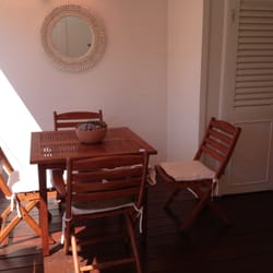 Table inside the cabana