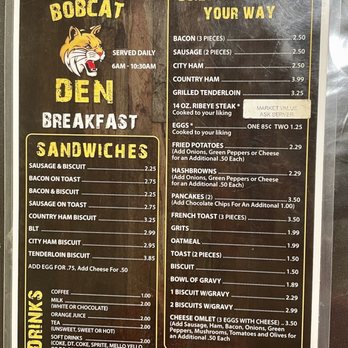 Bobcat Den - Menu - American Near Me - Byrdstown, Tennessee
