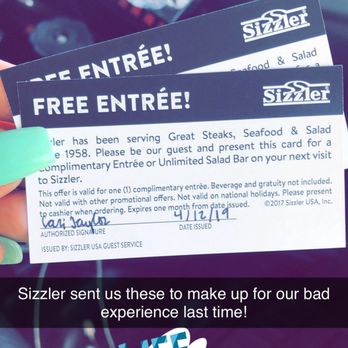 Sizzler - Free entree - Steakhouses Near Me - Moreno Valley, California Sizzler - Free entree - Steakhouses Near Me - Moreno Valley, California