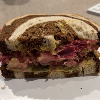 Naughty Pig Butchery - Corned beef sandwich on marbled rye. - Butcher Near Me - Temecula, California Naughty Pig Butchery - Corned beef sandwich on marbled rye. - Butcher Near Me - Temecula, California
