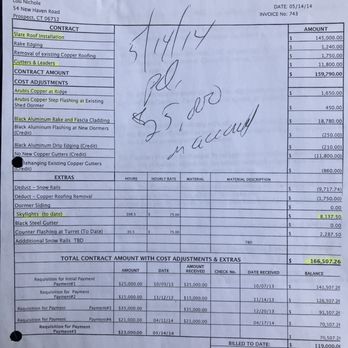 Slate & Copper Services - 2014 Payment schedule with additions gutters/ snowguards - Roofing Near Me Slate & Copper Services - 2014 Payment schedule with additions gutters/ snowguards - Roofing Near Me