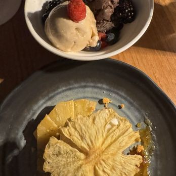 Japon At the Setai - Pineapple Rum Cake with a few ice cream scoops. - Japanese Near Me - Miami Beach, Florida Japon At the Setai - Pineapple Rum Cake with a few ice cream scoops. - Japanese Near Me - Miami Beach, Florida