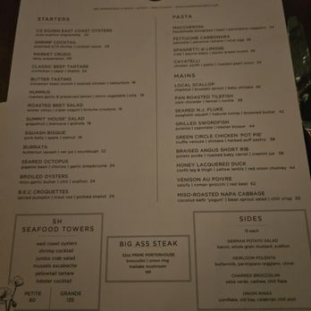 Summit House - menu - New American Near Me - Summit, New Jersey