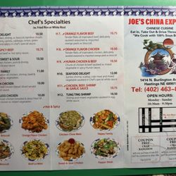 Joe's China Express - Menu