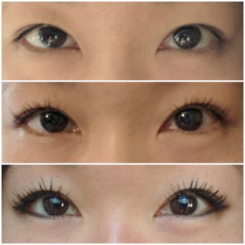 Mai Lash Bar - Before (top), immediately after keratin lash lift (middle), 1 week after with mascara (bottom) - Eyelash Service Near Me - New York, New York Mai Lash Bar - Before (top), immediately after keratin lash lift (middle), 1 week after with mascara (bottom) - Eyelash Service Near Me - New York, New York