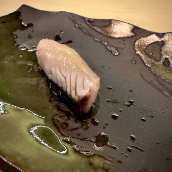 Sushi Sonagi - Seared king mackerel - the chef used a torch against bamboo to not leave butane taste on the fish and leave a great mildly smokey sear - Sushi Bars Near Me - Gardena, California