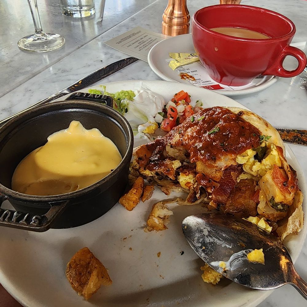Culinary Dropout - Breakfast Burrito, after deconstruction lol - New American Near Me - Austin, Texas