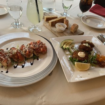 Redwood Cafe - Bruschetta & the crab cakes. - New American Near Me - Modesto, California Redwood Cafe - Bruschetta & the crab cakes. - New American Near Me - Modesto, California