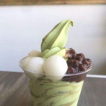 Meccha Matcha - Matcha soft serve with red bean and mochi (mochi is super stale, overall too sweet, not as good as Sip Matcha) - Desserts Near Me - Artesia, California Meccha Matcha - Matcha soft serve with red bean and mochi (mochi is super stale, overall too sweet, not as good as Sip Matcha) - Desserts Near Me - Artesia, California