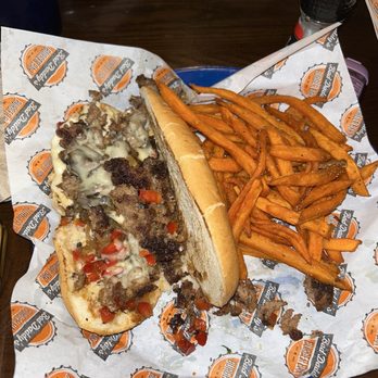 Bad Daddy's Burger Bar - Daddy's Philly* with Sweet Potato Fries - Bars Near Me - Summerville, South Carolina Bad Daddy's Burger Bar - Daddy's Philly* with Sweet Potato Fries - Bars Near Me - Summerville, South Carolina