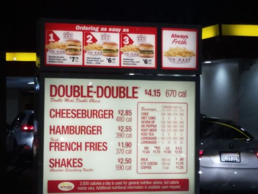 Menu photo 3 In-N-Out Burger La Puente, CA