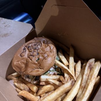 Only In Kanab - Belly of the dragon burger, and fries. - Food Trucks Near Me - Kanab, Utah