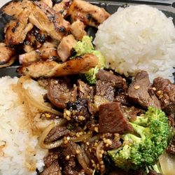 Orange Teriyaki & PHO - Broccoli beef and chicken teriyaki combo.