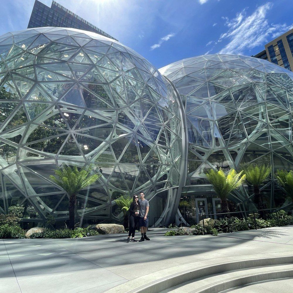 Amazon Spheres - Me & T & the spheres - Botanical Gardens Near Me - Seattle, Washington Amazon Spheres - Me & T & the spheres - Botanical Gardens Near Me - Seattle, Washington