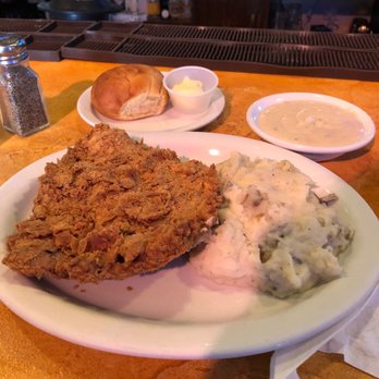Bull Creek Cafe & Grill - Lunch portion of chicken fried steak and mashed potatoes. - American Near Me - Rosenberg, Texas