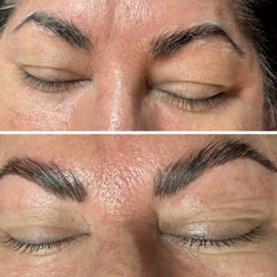 Clovis Beauty Bar - Brow lamination & tint before/afrer