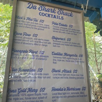 Da Shark Shack - Menu - Cocktail Bars Near Me - Kailua-Kona, Hawaii Da Shark Shack - Menu - Cocktail Bars Near Me - Kailua-Kona, Hawaii