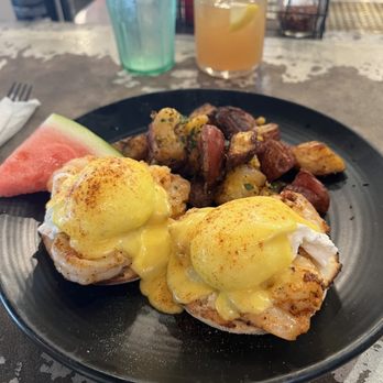 Moondog Cafe & Bakery - Blackened Shrimp Eggs Benedict - Cafes Near Me - Key West, Florida Moondog Cafe & Bakery - Blackened Shrimp Eggs Benedict - Cafes Near Me - Key West, Florida