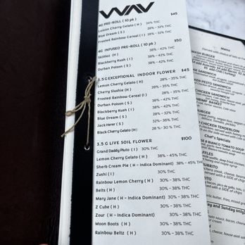 Cannabis Cafe - Premium menu- if you chose from 3.5 g live soil flower,  you get the gravity bong - Cannabis Dispensaries Near Me - West Hollywood, California