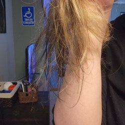 Dolce Salon - Broken hair, my ends a 1/4 maybe 1/8 as thick as they used to be from breaking off at the root