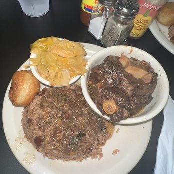Jamaican & African Cuisine - Small oxtail with rice and peas and cabbage - African Near Me - Jackson, Tennessee