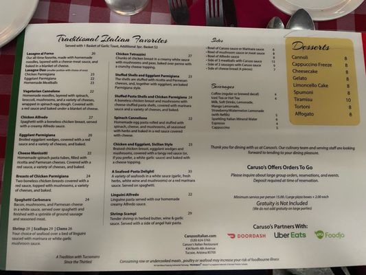 Menu photo 5 Caruso's Tucson, AZ Menu photo 5 Caruso's Tucson, AZ