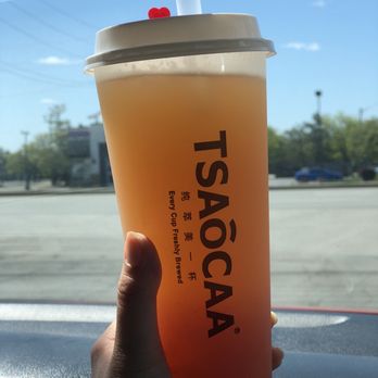 Tsaocaa - Peach Green Tea with Peach Boba - Ice Cream & Frozen Yogurt Near Me - Indianapolis, Indiana Tsaocaa - Peach Green Tea with Peach Boba - Ice Cream & Frozen Yogurt Near Me - Indianapolis, Indiana