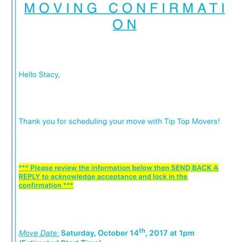Tip Top Movers - Moving contract pic 1 - Movers Near Me - Carmichael, California