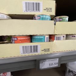 ALDI - Prices as of Jan 2024. Cat food larger cans (5.5 ounces) for 0.59c. Feed cat 3x a day for $12.39 a week. Throw in a bag of dry cat food too