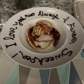 Jupiter Supper Club - Special request I made they put on the dessert plate. - Supper Clubs Near Me - Austin, Texas Jupiter Supper Club - Special request I made they put on the dessert plate. - Supper Clubs Near Me - Austin, Texas