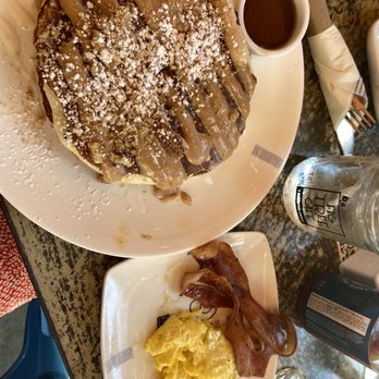 Fig Tree Cafe - Apple fritter Pancakes, eggs and bacon - Breakfast & Brunch Near Me - San Diego, California
