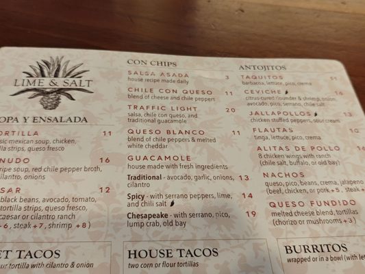 Menu photo 1 Lime and Salt Odenton, MD