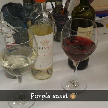 Purple Easel - Bring your wine, glasses and wine opener. Relax and get your Picasso on - Paint & Sip Near Me - Ontario, California Purple Easel - Bring your wine, glasses and wine opener. Relax and get your Picasso on - Paint & Sip Near Me - Ontario, California