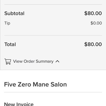 Five Zero Mane Salon - Invoice. - Hair Salons Near Me - Stonigton, Connecticut