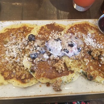 First Watch - Lemon Blueberry Quinoa Pancakes - Cafes Near Me - North Richland Hills, Texas First Watch - Lemon Blueberry Quinoa Pancakes - Cafes Near Me - North Richland Hills, Texas