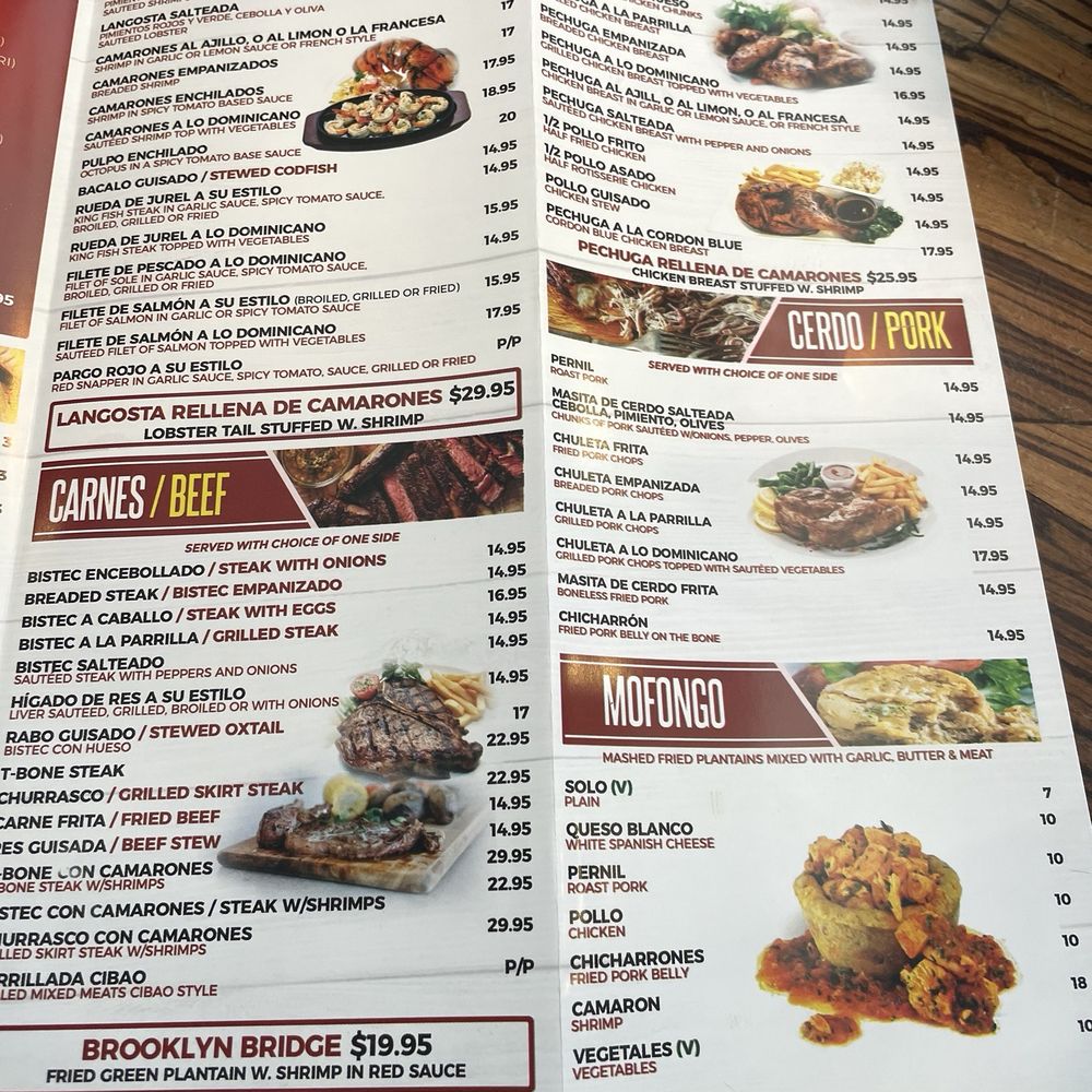 El Nuevo Cibao - Menu March 2024, prices are a little outdated already - Latin American Near Me - Brooklyn, New York El Nuevo Cibao - Menu March 2024, prices are a little outdated already - Latin American Near Me - Brooklyn, New York